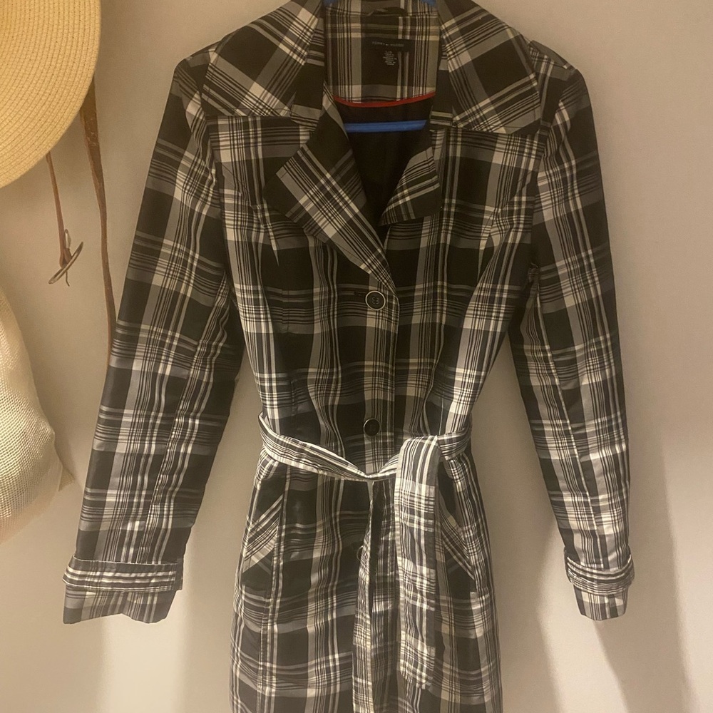 Tommy Hilfiger Plaid Trench Coat